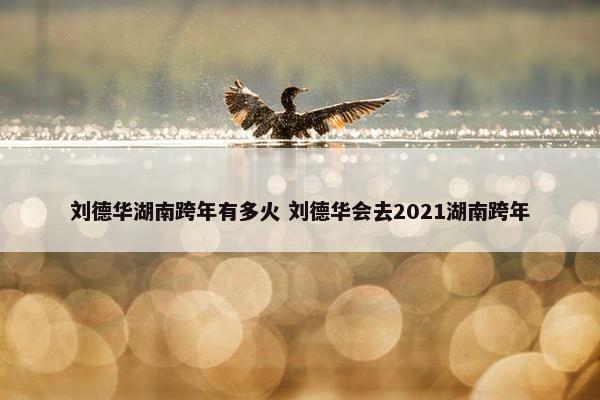 刘德华湖南跨年有多火 刘德华会去2021湖南跨年